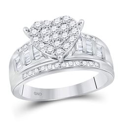 14kt White Gold Princess Diamond Cluster Bridal Wedding Engagement Ring 2.00 Cttw