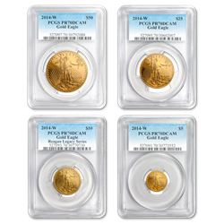 2014-W 4-Coin Proof Gold Eagle Set PR-70 PCGS