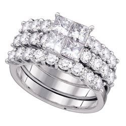 14kt Yellow Gold Yellow Diamond Round Bridal Wedding Engagement Ring Band Set 3/4 Cttw