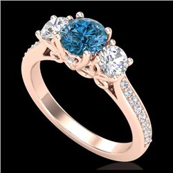 2 ctw Sky Blue Topaz & Halo VS/SI Diamond Ring 18K White Gold