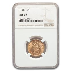 1900 $5 Liberty Gold Half Eagle MS-65 NGC