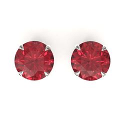 3 ctw Garnet & VS/SI Diamond Ring 18K White Gold