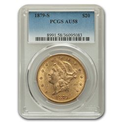 1879-S $20 Liberty Gold Double Eagle AU-58 PCGS