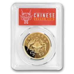 2019 China 1 oz Gold Dragon & Phoenix Dollar Restrike SP-70 PCGS