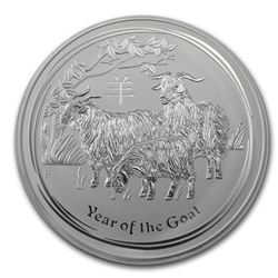 2015 Australia 1 kilo Silver Lunar Goat BU