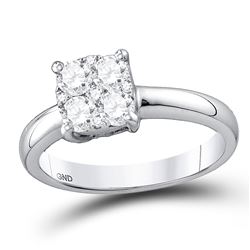 14kt Yellow Gold Round Diamond Modern Stackable Band Ring 1/10 Cttw