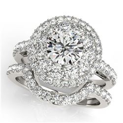 1.63 ctw Emerald & Diamond Ring 14K White Gold