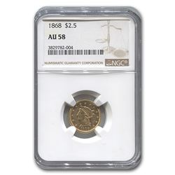 1868 $2.50 Liberty Gold Quarter Eagle AU-58 NGC