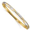 14k 3/16 w/White Rhodium Criss-Cross Bangle