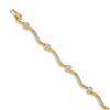Image 1 : 14k Yellow Gold .252ct Diamond Curved Bracelet - 7 in.