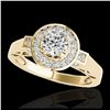 Image 1 : 2.01 ctw H-SI/I Diamond Solitaire Halo Ring 10K Yellow Gold