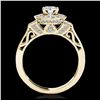 Image 2 : 2.01 ctw H-SI/I Diamond Solitaire Halo Ring 10K Yellow Gold