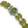 Image 2 : 16.08 ctw Peridot & Diamond Halo Bracelet 10K Rose Gold
