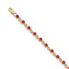 Image 1 : 14k Yellow Gold Composite Ruby Round Bracelet - 7 in.