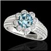 Image 1 : 2 ctw SI Fancy Blue Diamond Solitaire Halo Ring 10K Rose Gold