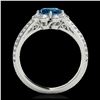 Image 2 : 2 ctw SI Fancy Blue Diamond Solitaire Halo Ring 10K Rose Gold