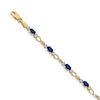 Image 1 : 14k Yellow Gold Open-Link Diamond/Sapphire Bracelet - 7 in.