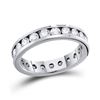 Image 1 : 14kt White Gold Round Diamond Modern Twist Stackable Band Ring 1/3 Cttw
