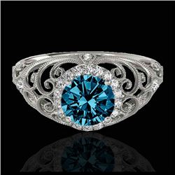 1.55 ctw VS Black Diamond Solitaire Halo Ring 10K Rose Gold