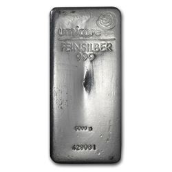 5000 gram Silver Bar - Umicore Coin Bar (Poured)