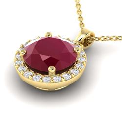 2.55 ctw Emerald & Diamond Necklace 14K Rose Gold