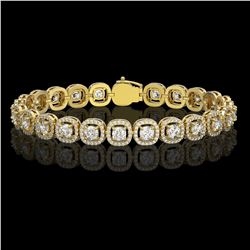64.01 ctw Ruby & Diamond Halo Necklace 10K Yellow Gold