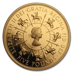 1993 Great Britain Gold £5 40th Anniversary of Coronation Proof