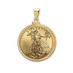 2019 1/4 oz Gold Eagle Pendant (Diamond-ScrewTop Bezel)