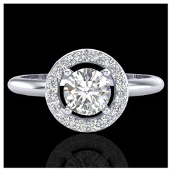1.50 ctw H-SI/I Diamond Solitaire Halo Ring 10K White & Rose Gold