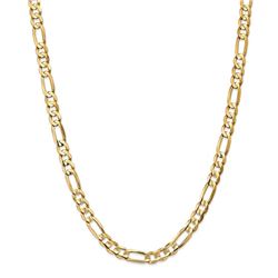 14k Yellow Gold 6.75 mm Concave Open Figaro Chain - 28 in.