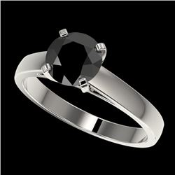0.83 ctw Fancy Black Diamond Art Deco Ring 18K White Gold