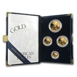 2001-W 4-Coin Proof Gold American Eagle Set (w/Box & COA)
