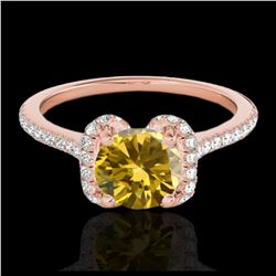 1.50 ctw VS Black Diamond Solitaire Ring 10K Rose Gold