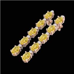 1.25 ctw Intense Fancy Yellow Diamond Art Deco Ring 18K White Gold