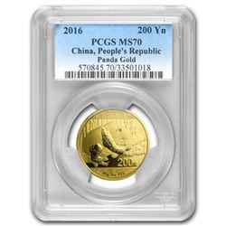 2016 China 15 Gram Gold Panda MS-70 PCGS