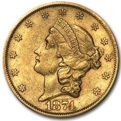 1874-S $20 Liberty Gold Double Eagle XF