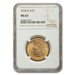 1910-D $10 Indian Gold Eagle MS-65 NGC