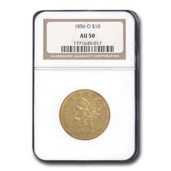 1856-O $10 Liberty Gold Eagle AU-50 NGC