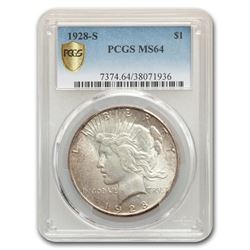1928-S Peace Dollar MS-64 PCGS