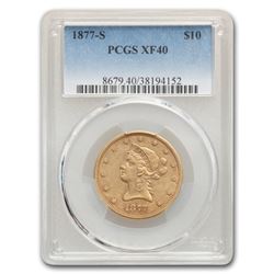 1877-S $10 Liberty Gold Eagle XF-40 PCGS