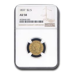 1837 $2.50 Gold Classic Head AU-58 NGC