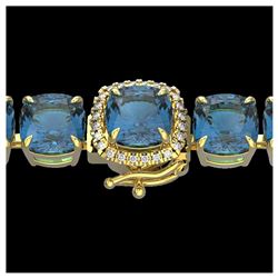 13.88 ctw Citrine & Diamond Bracelet 14K Yellow Gold