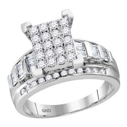 14kt White Gold Mens Round Diamond Greek Key Single Row Wedding Band Ring 1/2 Cttw