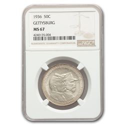 1936 Gettysburg Half Dollar Commem MS-67 NGC