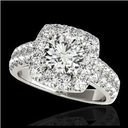 2.09 ctw SI Fancy Blue Diamond Halo Ring 10K Rose Gold
