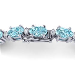 3.50 ctw Sky Blue Topaz & VS/SI Diamond Necklace 10K Rose Gold