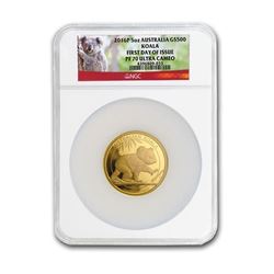 2016 Australia 5 oz Gold Koala PF-70 Ultra Cameo NGC FDOI