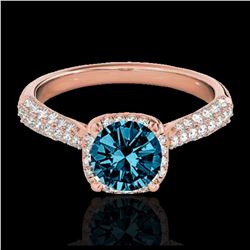 1.65 ctw H-SI/I Diamond Solitaire Halo Ring 10K Rose Gold