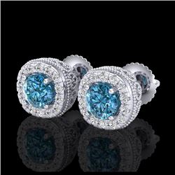 15.47 ctw Garnet & VS/SI Diamond Tennis Earrings 10K White Gold