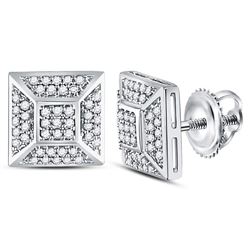 10kt White Gold Round Diamond Flower Cluster Ring 1/2 Cttw